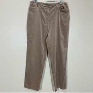 Lauren Ralph Lauren Slacks Sz 14 Oatmeal Velvet Pants Straight Leg Woman’s Pants